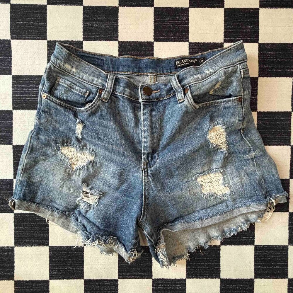 Blank NYC Women's Fulton High Rise Roll Up Shorts